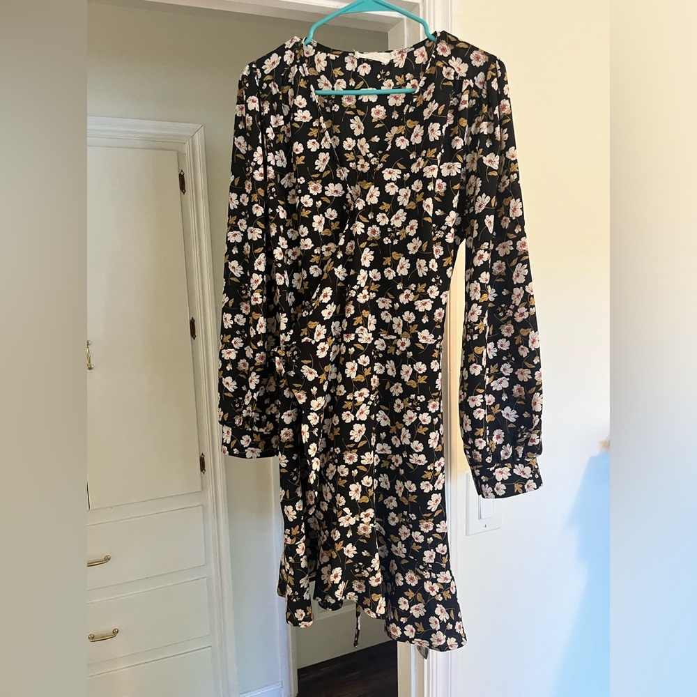 All in Favor Black and White Bishop Sleeve Sundress